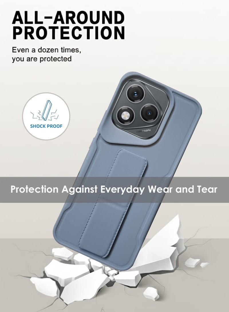 Honor 400 Lite Hand Grip Case Cover - Magnetic Hand Grip Holder & Kickstand - Strong Grip for Magnetic Car Holder, Stylish Silicone Case & Functional, Ultimate Convenience & Hands-Free Viewing - Grey - Image 5